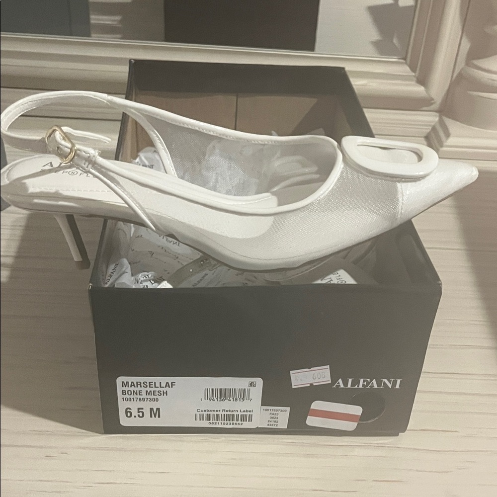Alfani Women's Bone Mesh Slingback Heels